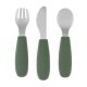 Petite & Mars Rozsdamentes Acél Evőeszközkészlet Take & Match Misty Green - Tartós, Praktikus és Stílusos Evőeszközök Babáknak 12 hónapos kortól