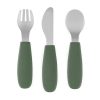 Petite & Mars Rozsdamentes Acél Evőeszközkészlet Take & Match Misty Green - Tartós, Praktikus és Stílusos Evőeszközök Babáknak 12 hónapos kortól
