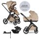 EasyWalker Zoey 3 az 1-ben Kombinált Babakocsi Szett Almond Taupe CYBEx Aton B2 i-Size Autósüléssel és Bázistalppal - Újszülöttől, Biztonságos Utazás