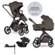 EasyWalker Zoey Chestnut Brown Kombinált Babakocsi Szett Cybex Aton B2 i-Size Autósüléssel és Bázistalppal - Komplett Utazórendszer Újszülött Kortól