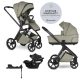 EasyWalker Zoey 3 az 1-ben Kombinált Babakocsi Szett Sage Green CYBEx Aton B2 i-Size Autósüléssel és Bázistalppal - Újszülöttől, Biztonságos Utazás