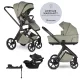 EasyWalker Zoey 3 az 1-ben Kombinált Babakocsi Szett Sage Green CYBEx Aton B2 i-Size Autósüléssel és Bázistalppal - Újszülöttől, Biztonságos Utazás