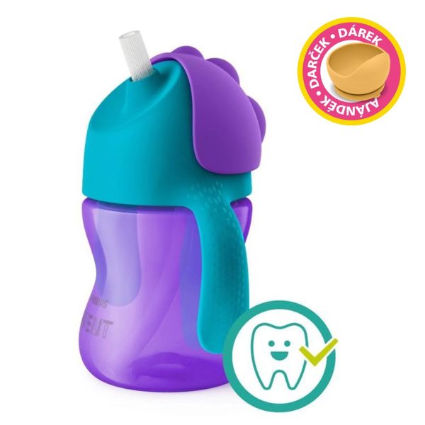 Philips Avent Itatópohár Rugalmas Szívószállal 200ml Lányos (SCF796/02) Csepegésmentes, Fogbarát, Ergonomikus Itatópohár 9 Hónapos Kortól
