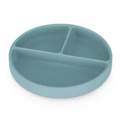   Petite & Mars Take & Match Szilikon Osztott Kerek Tányér Frosted Sky - Tapadó Aljú, BPA-mentes és Könnyen Tisztítható Étkező Tányér 6 Hónapos Kortól