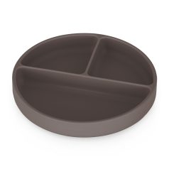   Petite & Mars Take & Match Szilikon Osztott Kerek Tányér Bitter Cocoa - Tapadó Aljú, BPA-mentes és Könnyen Tisztítható Étkező Tányér 6 Hónapos Kortól