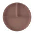 Petite & Mars Take & Match Szilikon Osztott Kerek Tányér Velvet Latte - Tapadó Aljú, BPA-mentes és Könnyen Tisztítható Étkező Tányér 6 Hónapos Kortól
