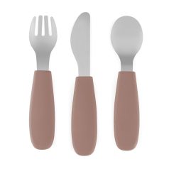   Petite & Mars Take & Match Rozsdamentes Acél Evőeszközkészlet Velvet Latte - Ergonomikus, BPA-mentes és Tartós Készlet 12 Hónapos Kortól