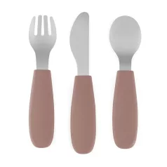   Petite & Mars Take & Match Rozsdamentes Acél Evőeszközkészlet Velvet Latte - Ergonomikus, BPA-mentes és Tartós Készlet 12 Hónapos Kortól