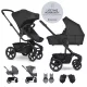 EasyWalker Harvey NxT Set xL Kombinált Babakocsi Eclipse Black - Prémium Kényelem, Teljes Tartozékszett, Újszülöttől Használható