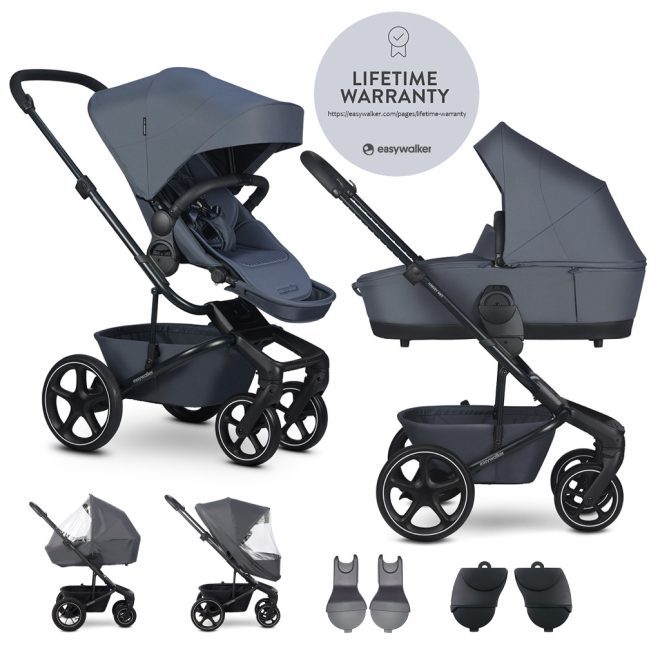 EasyWalker Harvey NxT Set xL Kombinált Babakocsi Deep Blue - Prémium Kényelem, Teljes Tartozékszett, Újszülöttől Használható