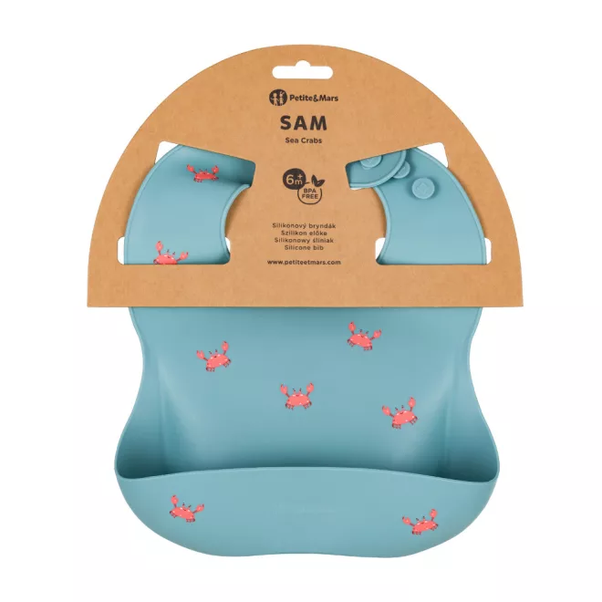Petite & Mars Take&Match Tengeri Rákos Szilikon Előke 6 Hónapos Kortól - Praktikus Hozzátáplálási Kiegészítő