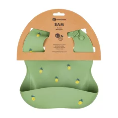   Petite & Mars Take&Match Sweet Pineapples Szilikon Előke 6 Hónapos Kortól - Vidám és Könnyen Tisztítható Babaetetéshez