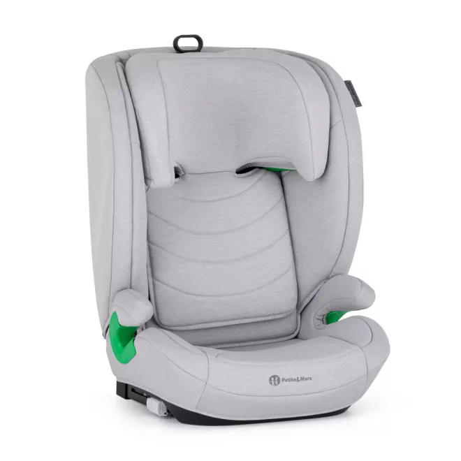 Petite & Mars Autósülés Astor Pro i-Size Gentle Grey 100-150cm (15-36Kg) - Biztonságos Utazáshoz Stabil Rögzítéssel