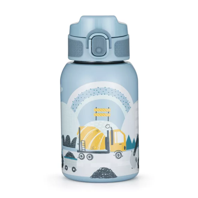 Petite & Mars Rozsdamentes Acél Termosz Szívószállal 350ml Munkagépes Mintával 12 Hónapos Kortól – NaturalBabyShop részletes termékkép és vásárlási információ