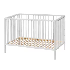   Petite & Mars Nela White Wood Fa Kiságy 120x60cm - Letisztult Babaszobához és Kényelmes Pihenéshez