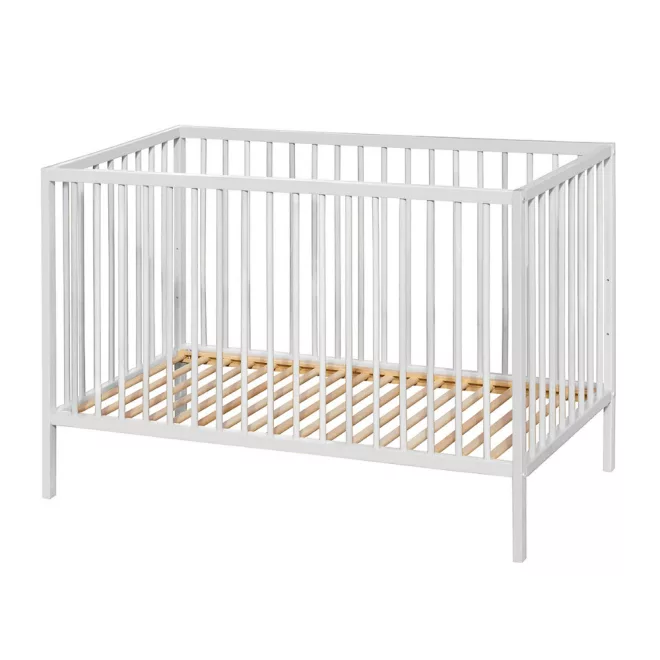 Petite & Mars Nela White Wood Fa Kiságy 120x60cm - Letisztult Babaszobához és Kényelmes Pihenéshez