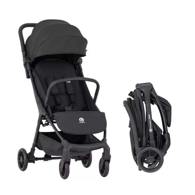 Petite & Mars Pax Perfect Black Sport Babakocsi Újszülött Kortól, Kompakt Városi Babakocsi Mindennapi Sétákhoz