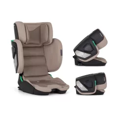 Petite & Mars Flex Pro Tan Brown Air i-Size Autósülés 100–150cm (15–36kg) – ISOFIX Rögzítéssel, 8 Fokozatú Fejtámlával