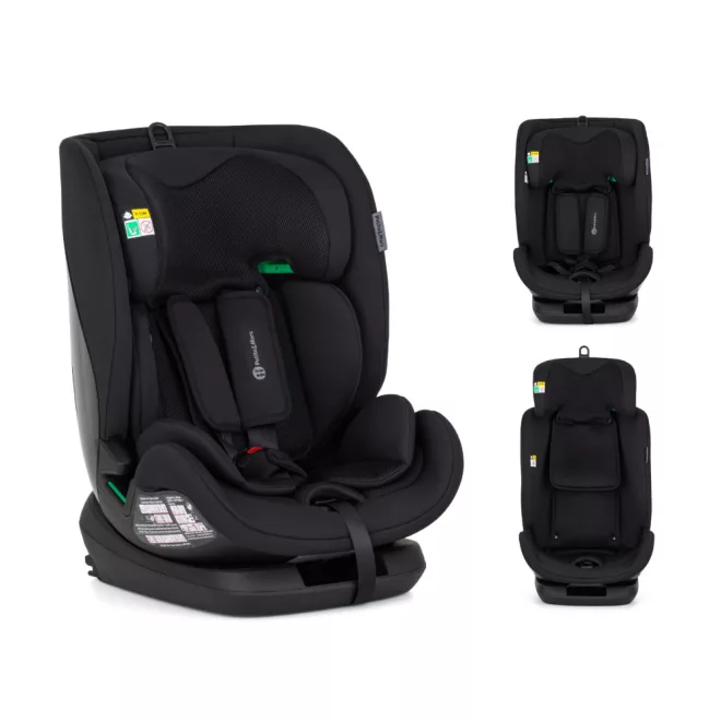 Petite & Mars Prime Pro Coal Black Air i-Size Autósülés 76–150cm (9–36kg) – ISOFIX Rögzítéssel és Oldalütközés-védelemmel