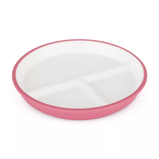 Petite & Mars Kerámia Tányér Szilikon Borítással Candy Pink – Csúszásgátló Szilikon Borítással