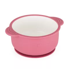 Petite & Mars Kerámia Tálka Szilikon Borítással Candy Pink – Csúszásgátló Szilikon Borítással