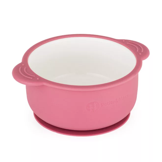 Petite & Mars Kerámia Tálka Szilikon Borítással Candy Pink – Csúszásgátló Szilikon Borítással