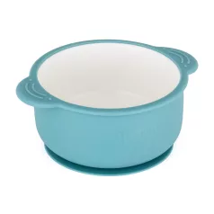 Petite & Mars Kerámia Tálka Szilikon Borítással Teal Blue – Csúszásgátló Szilikon Borítással