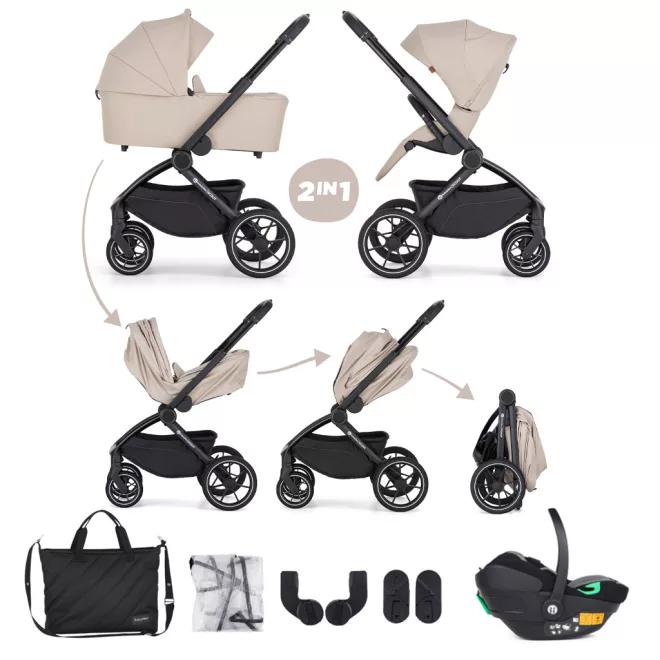Petite & Mars Kombinált Babakocsi Scout 3 az 1-ben Soft Mousse + Core Pro i-Size – NaturalBabyShop részletes termékkép és vásárlási információ
