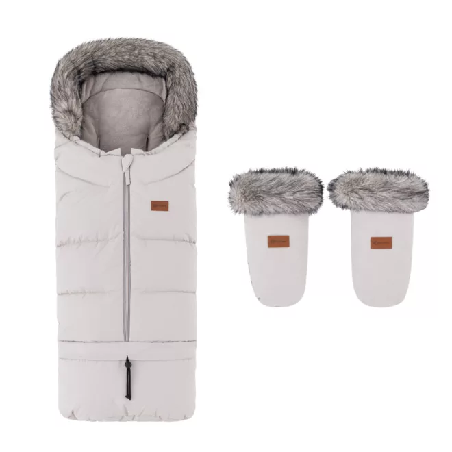 Petite & Mars Arctic 4 az 1-ben Vízálló Téli Bundazsák és Fjora Kézmelegítő Szett Champagne Shower