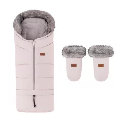   Petite & Mars Arctic 4 az 1-ben Vízálló Téli Bundazsák és Fjora Kézmelegítő Szett Rose Petal
