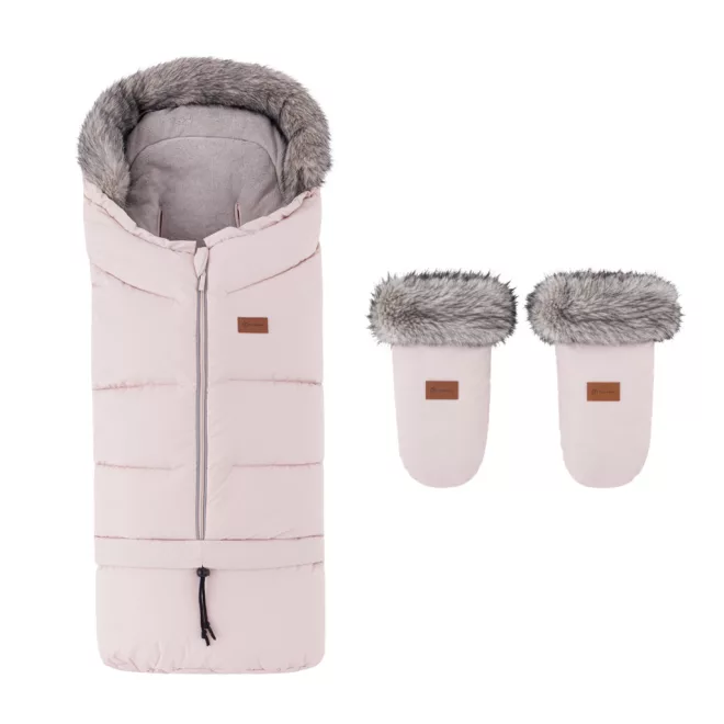 Petite & Mars Arctic 4 az 1-ben Vízálló Téli Bundazsák és Fjora Kézmelegítő Szett Rose Petal