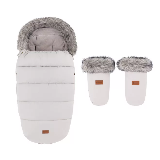 Petite & Mars Comfy 4 az 1-ben Vízálló Téli Bundazsák és Fjora Kézmelegítő Szett Champagne Shower