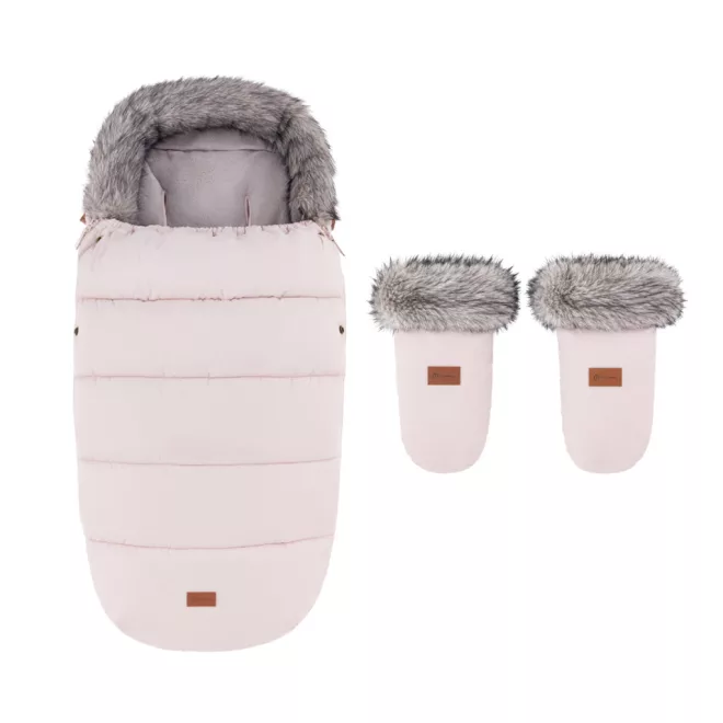 Petite & Mars Comfy 4 az 1-ben Vízálló Téli Bundazsák és Fjora Kézmelegítő Szett Rose Petal