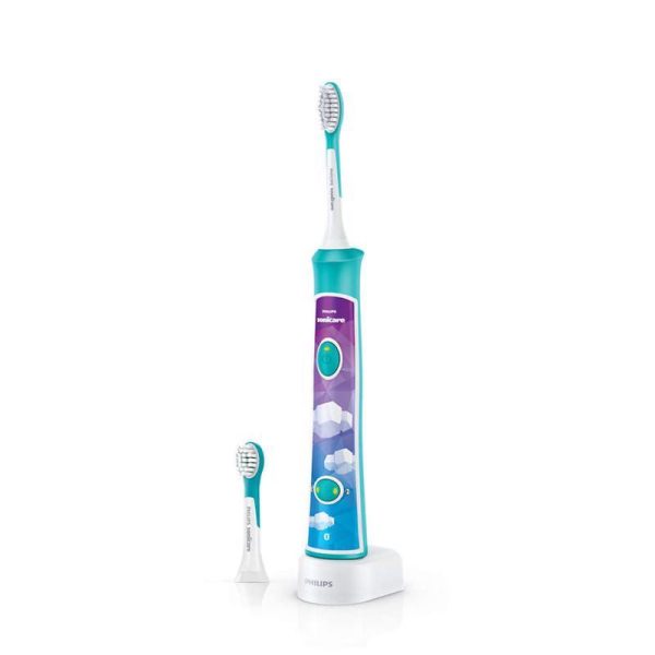 Philips Sonicíre Elektromos Gyermek Fogkefe Bluetooth HX6322/04 - Interaktív, Kíméletes és Hatékony Fogtisztítás Gyerekeknek, Zöld
