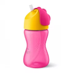   Philips Avent Bendy Szívószálas Itató Pohár Rugalmas Szívószállal 300ml Pink Sárga Kivitelben (SCF798/02)