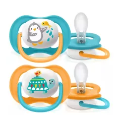   Philips Avent Ultra Air Játszócumi Állatos 6-18 Hónapos Korosztály Kék Narancssárga Fiús Kivitel 2db (SCF080/07)