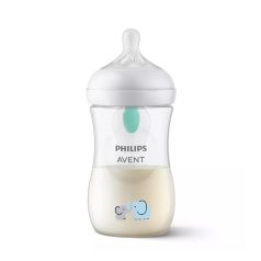   Philips Avent Natural Response Cumisüveg AirFree Szeleppel 1 Hónapos Kortól Elefánt Minta 260ml (SCY673/81)