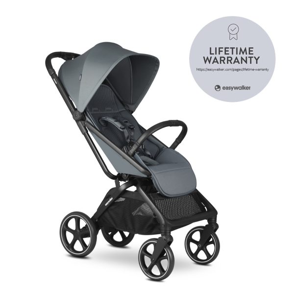 EasyWalker Rockey L Sport Babakocsi Smooth Grey - Automatikus Összecsukású, Terepre és Városba, 0-22 kg