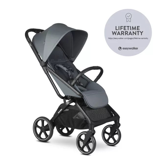 EasyWalker Rockey L Sport Babakocsi Smooth Grey - Automatikus Összecsukású, Terepre és Városba, 0-22 kg