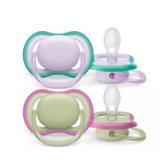   Philips Avent Ultra Air Neutral Játszócumi 0-6 Hónapos Korosztály Lila Színben Lányoknak 2db (SCF085/24 )