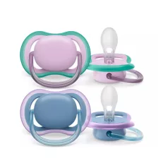   Philips Avent Ultra Air Neutral Játszócumi 6-18 Hónapos Korosztály Kék Színben Lányoknak 2db (SCF085/34)