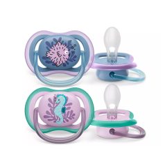   Philips Avent Ultra Air Neutral Játszócumi 6-18 Hónapos Korosztály Tenger Minta Lányoknak 2db (SCF085/61)