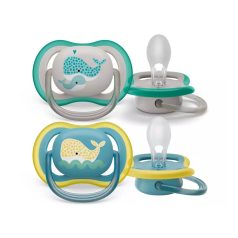   Philips Avent Ultra Air Játszócumi Éjszakai Cumi 18 Hónapos Kortól Bálna Minta 2db (SCF349/24)