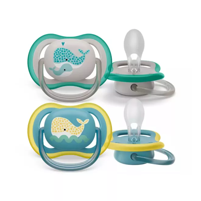 Philips Avent Ultra Air Játszócumi Éjszakai Cumi 18 Hónapos Kortól Bálna Minta 2db (SCF349/24)