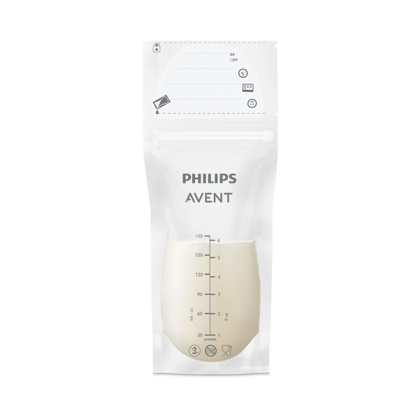 Philips Avent Anyatejtároló Zacskó 180ml, 25db (SCF603/25) Elősterilizált, Dupla Záras, Szivárgásmentes Tárolás Hűtőbe és Fagyasztóba