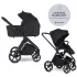 Easywalker Zoey Go Pure Black Kombinált Babakocsi – 22kg-ig, UPF50+ Kupolával és Összecsukható Mózeskosárral