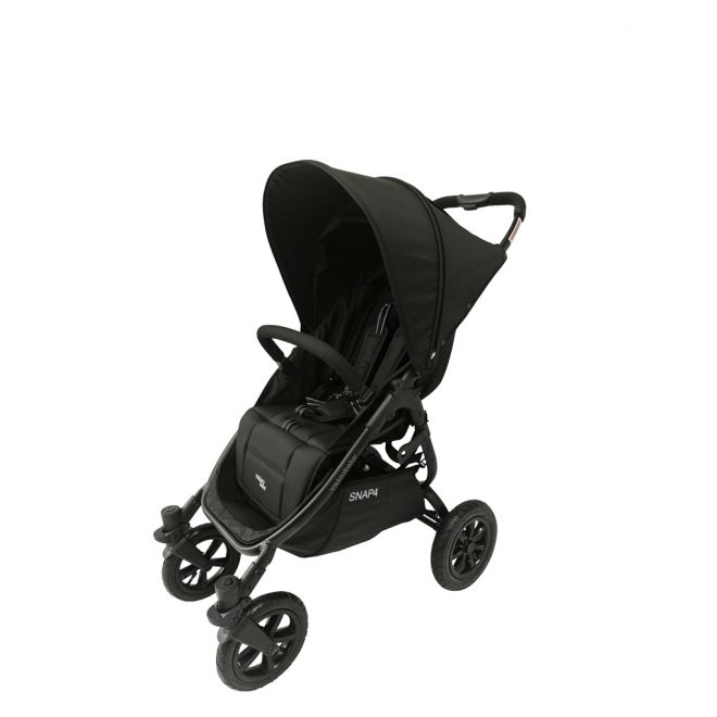 Valco Baby Snap 4 Sport Babakocsi Liquorice, Felfújható Kerekekkel, Ultrakönnyű 6.2kg, Egykézes Összecsukás, xxL Napellenző és Lábzsák, 22kg-ig Terhelhető