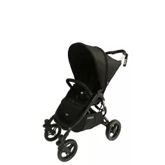   Valco Baby Snap 4 Sport Babakocsi Liquorice Fekete, Ultrakönnyű 6.2kg, Egykézes Összecsukás, xxL Napellenző és Lábzsák, 22kg-ig Terhelhető