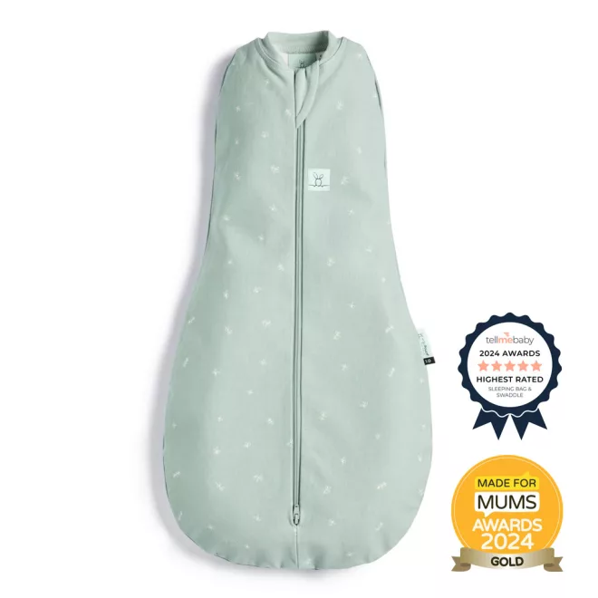 Ergopouch 2 az 1-ben Pólya és Alvózsák Cocoon Sage 0-3 Hónap 3-6Kg 1 TOG - Kényelmes Baba Alváshoz Puha Mindennapi Használatra