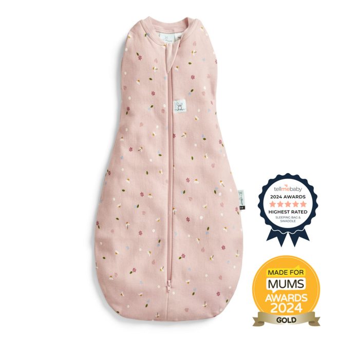 Ergopouch Cocoon 2 az 1-ben Pólya és Alvózsák Daisies 0-3 hó (3-6kg) 0.2 TOG - Könnyű, Nyári, Biztonságos Alváshoz